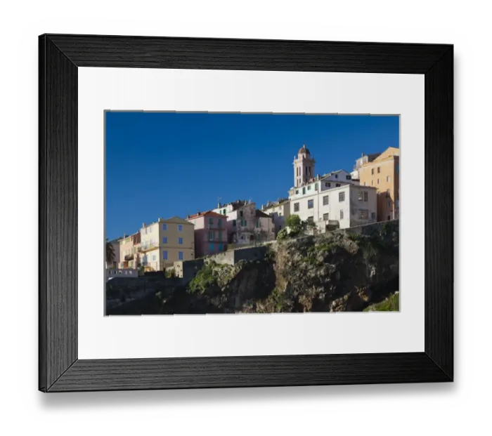 Framed Print : France, Corsica, Haute-Corse Department, Le Cap Corse, Bastia, Citadelle and Terra Nova