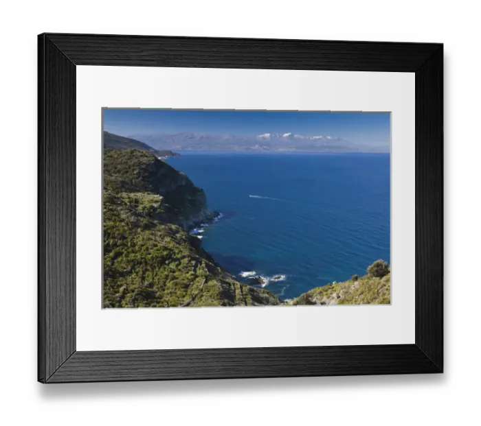 Framed Print : France, Corsica, Haute-Corse Department, Le Cap Corse, Conchiglio, coastal view towards