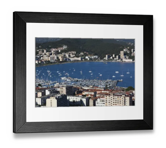 Framed Print : France, Corsica, Corse-du-Sud Department, Corsica West Coast Region, Ajaccio, elevated Framed Print : France, Corsica, Corse-du-Sud Department, Corsica West Coast Region, Ajaccio, elevated