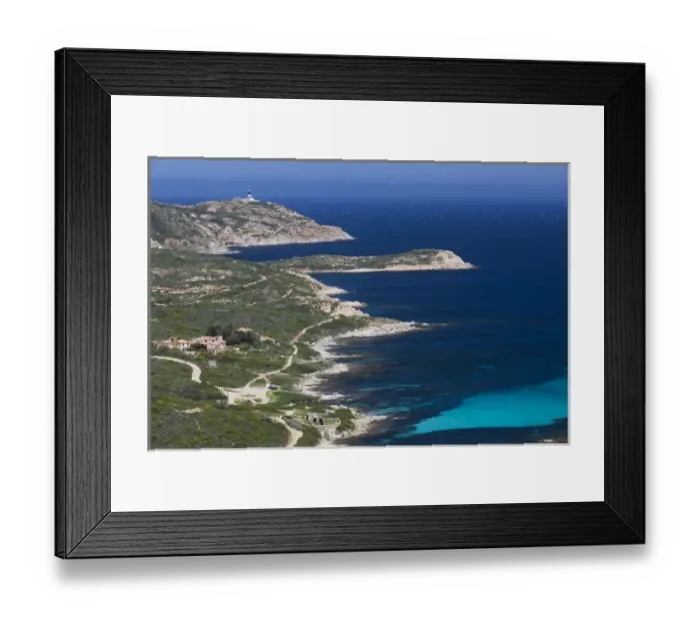 Framed Print : France, Corsica, Haute-Corse Department, La Balagne Region, Calvi, elevated view