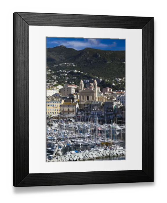 Framed Print : France, Corsica, Haute-Corse Department, Le Cap Corse, Bastia, The Old Port, elevated Framed Print : France, Corsica, Haute-Corse Department, Le Cap Corse, Bastia, The Old Port, elevated
