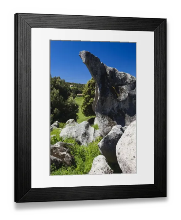 Framed Print : France, Corsica, Corse-du-Sud Department, Corsica South Coast Region, Filitosa, archeological Framed Print : France, Corsica, Corse-du-Sud Department, Corsica South Coast Region, Filitosa, archeological