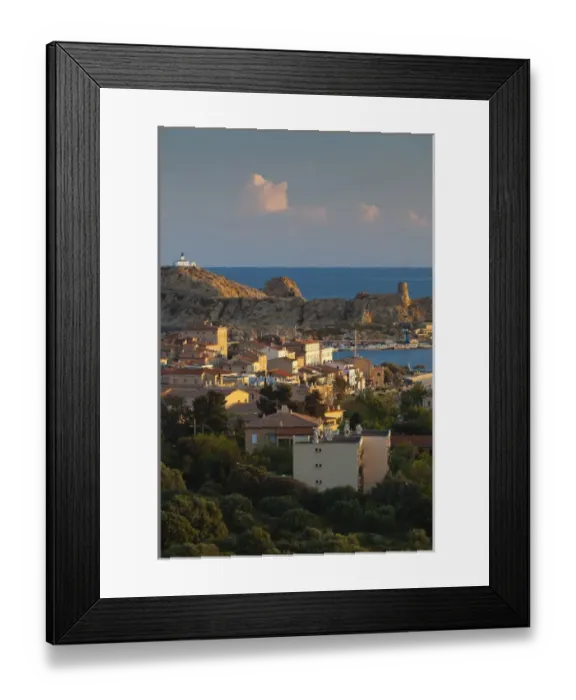 Framed Print : France, Corsica, Haute-Corse Department, La Balagne Region, Ile Rousse, elevated Framed Print : France, Corsica, Haute-Corse Department, La Balagne Region, Ile Rousse, elevated