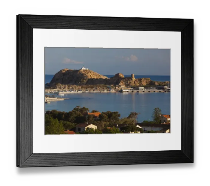 Framed Print : France, Corsica, Haute-Corse Department, La Balagne Region, Ile Rousse, elevated Framed Print : France, Corsica, Haute-Corse Department, La Balagne Region, Ile Rousse, elevated