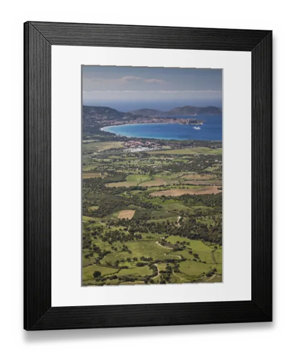 Framed Print : France, Corsica, Haute-Corse Department, La Balagne Region, Col de Salvi pass, view