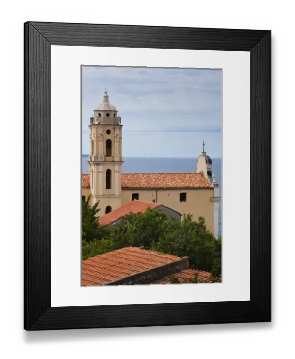 Framed Print : France, Corsica, Corse-du-Sud Department, Corsica West Coast Region, Cargese, Eglise