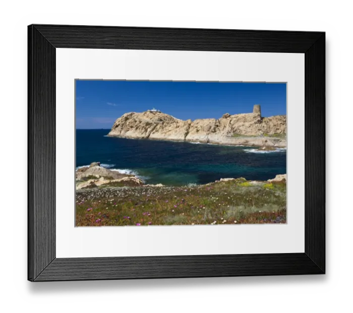 Framed Print : France, Corsica, Haute-Corse Department, La Balagne Region, Ile Rousse, Ile de la Pietra island