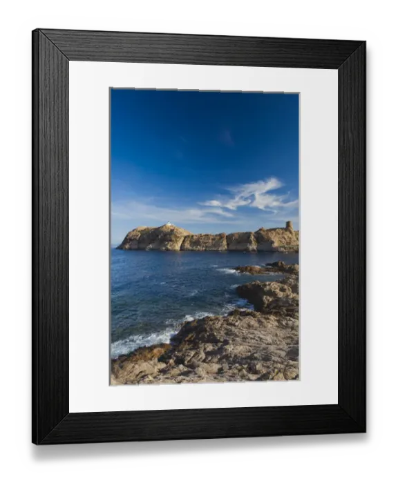Framed Print : France, Corsica, Haute-Corse Department, La Balagne Region, Ile Rousse, Ile de la Pietra island