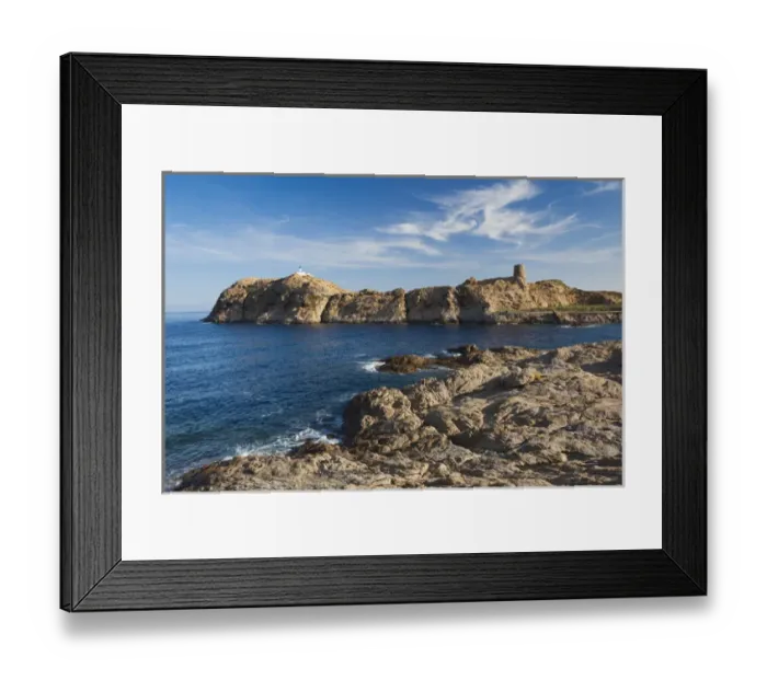 Framed Print : France, Corsica, Haute-Corse Department, La Balagne Region, Ile Rousse, Ile de la Pietra island Framed Print : France, Corsica, Haute-Corse Department, La Balagne Region, Ile Rousse, Ile de la Pietra island