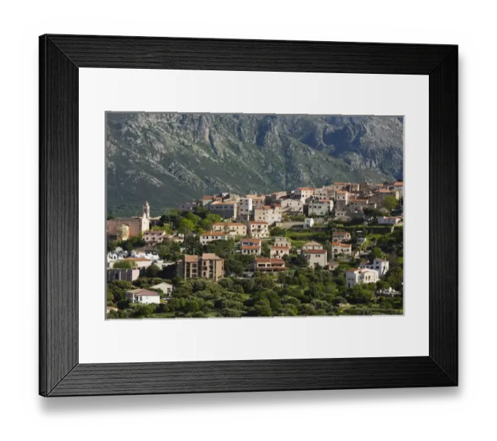 Framed Print : France, Corsica, Haute-Corse Department, La Balagne Region, La Corniche Paoli, mountain Framed Print : France, Corsica, Haute-Corse Department, La Balagne Region, La Corniche Paoli, mountain
