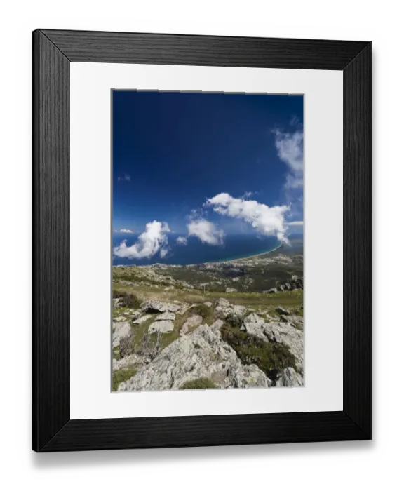 Framed Print : France, Corsica, Haute-Corse Department, Le Cap Corse, Bastia area, Serra de Pigno mountain