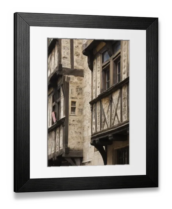 Framed Print : France, Normandy Region, Calvados Department, Bayeux, rue St-Martin street, half-timbered Framed Print : France, Normandy Region, Calvados Department, Bayeux, rue St-Martin street, half-timbered
