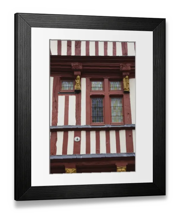 Framed Print : France, Normandy Region, Calvados Department, Bayeux, rue St-Martin street, half-timbered