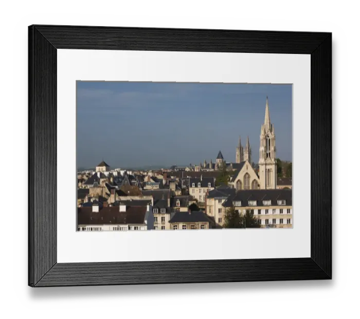 Framed Print : France, Normandy Region, Calvados Department, Caen, elevated city view from the Chateau