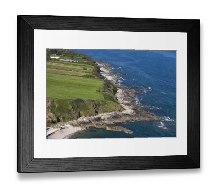 Framed Print : France, Normandy Region, Manche Department, Fermanville, elevated coastal view