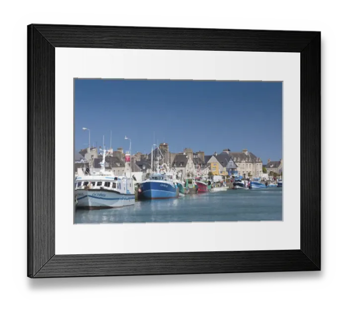Framed Print : France, Normandy Region, Manche Department, Saint Vst la Hougue, view of town and port Framed Print : France, Normandy Region, Manche Department, Saint Vst la Hougue, view of town and port