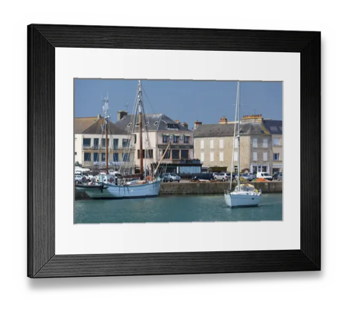 Framed Print : France, Normandy Region, Manche Department, Saint Vst la Hougue, view of town and port Framed Print : France, Normandy Region, Manche Department, Saint Vst la Hougue, view of town and port
