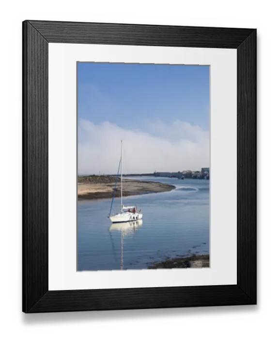 Framed Print : France, Normandy Region, Manche Department, Barneville-Carteret, Carteret harbor with fog Framed Print : France, Normandy Region, Manche Department, Barneville-Carteret, Carteret harbor with fog