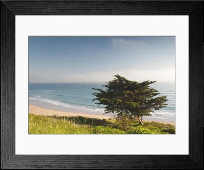Framed Print : France, Normandy Region, Manche Department, Barneville-Carteret, elevated view of Framed Print : France, Normandy Region, Manche Department, Barneville-Carteret, elevated view of