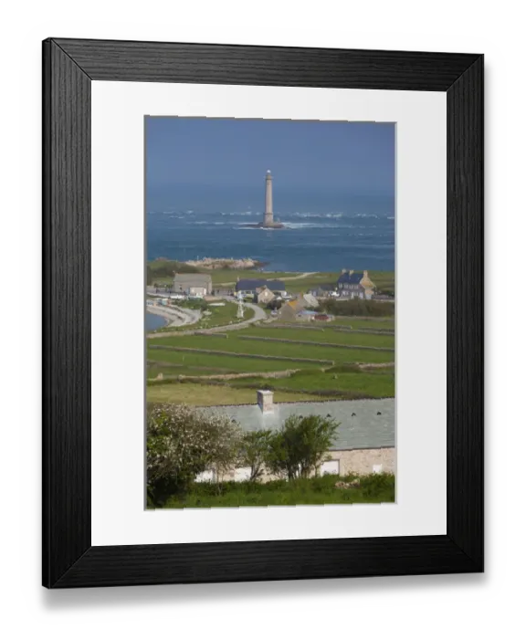 Framed Print : France, Normandy Region, Manche Department, Goury, elevated town view and the Cap