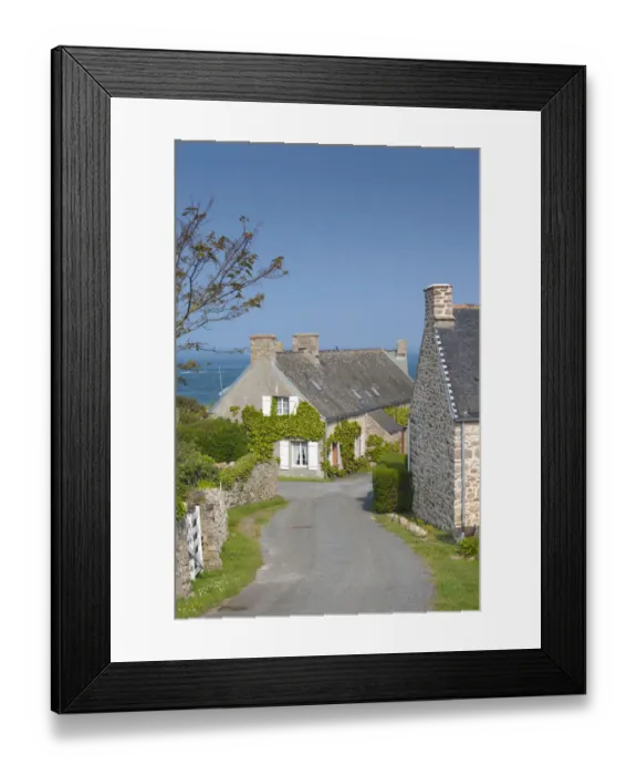 Framed Print : France, Normandy Region, Manche Department, Goury, town building detail