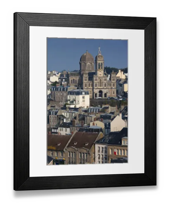 Framed Print : France, Normandy Region, Manche Department, Granville, elevated city view Framed Print : France, Normandy Region, Manche Department, Granville, elevated city view