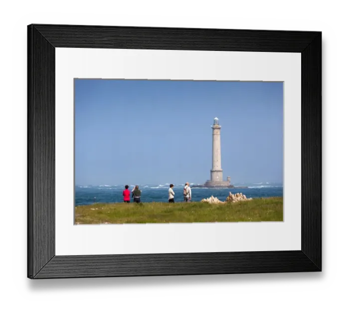 Framed Print : France, Normandy Region, Manche Department, Goury, Cap de la Hague lighthouse with visitors Framed Print : France, Normandy Region, Manche Department, Goury, Cap de la Hague lighthouse with visitors