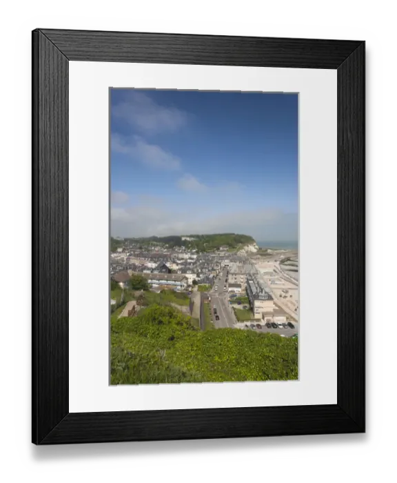 Framed Print : France, Normandy Region, Seine-Maritime Department, St-Valery en Caux, elevated town view Framed Print : France, Normandy Region, Seine-Maritime Department, St-Valery en Caux, elevated town view