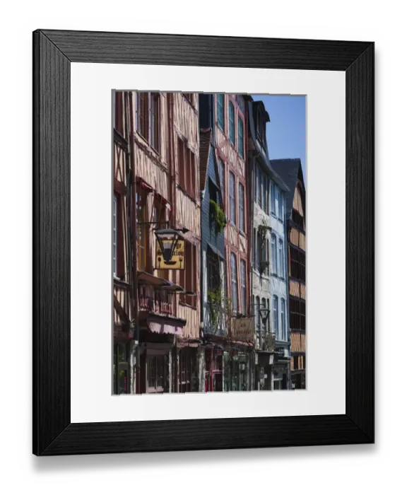 Framed Print : France, Normandy Region, Seine-Maritime Department, Rouen, half-timbered buildings
