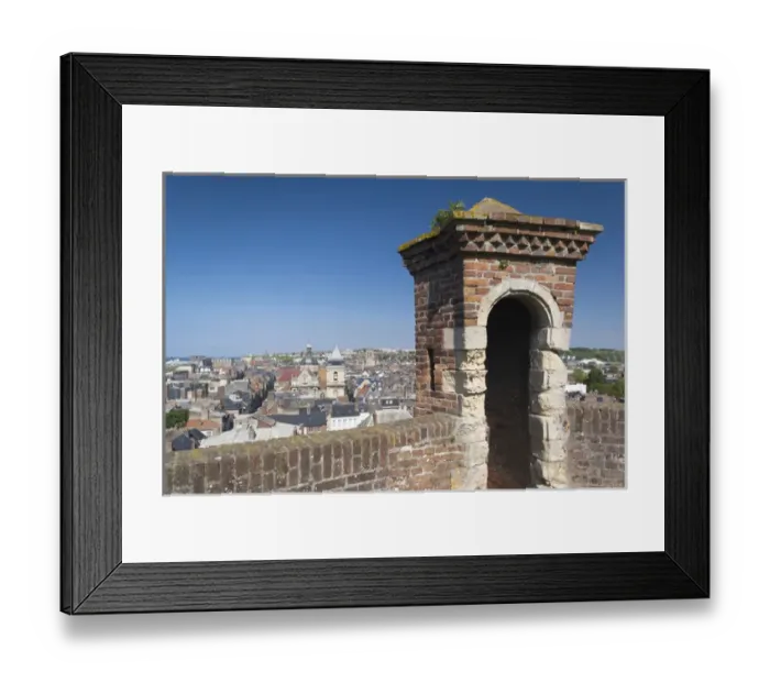 Framed Print : France, Normandy Region, Seine-Maritime Department, Dieppe, city view from Dieppe Chateau Musee Framed Print : France, Normandy Region, Seine-Maritime Department, Dieppe, city view from Dieppe Chateau Musee
