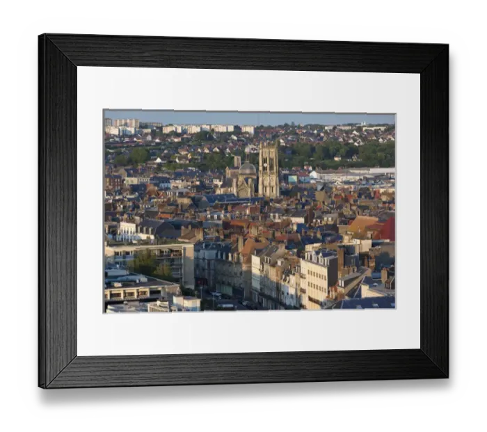 Framed Print : France, Normandy Region, Seine-Maritime Department, Dieppe, elevated city view with