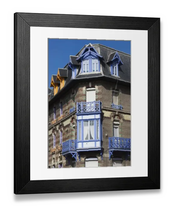 Framed Print : France, Normandy Region, Seine-Maritime Department, Mers Les Bains, colorful seaside