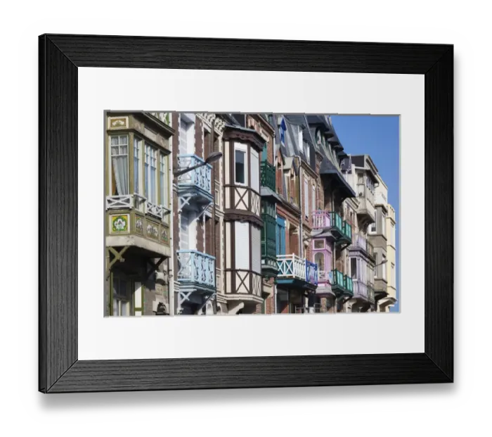 Framed Print : France, Normandy Region, Seine-Maritime Department, Mers Les Bains, colorful seaside Framed Print : France, Normandy Region, Seine-Maritime Department, Mers Les Bains, colorful seaside