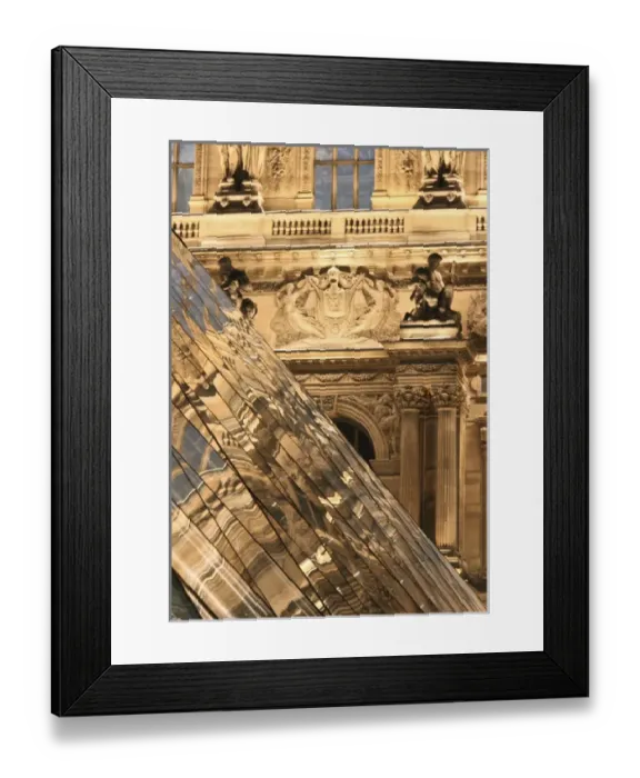 Framed Print : Reflection in the Pyramide du Louvre, Paris, France Framed Print : Reflection in the Pyramide du Louvre, Paris, France