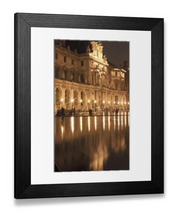 Framed Print : Reflecting pool at the Louvre, Paris, France Framed Print : Reflecting pool at the Louvre, Paris, France