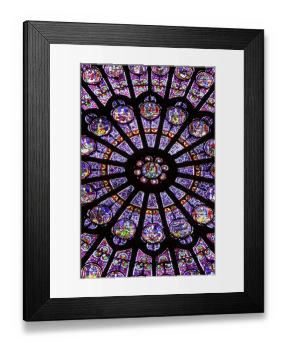 Framed Print : A rose window in Notre Dame cathedral, Paris, France Framed Print : A rose window in Notre Dame cathedral, Paris, France