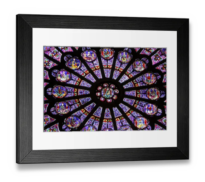 Framed Print : A rose window in Notre Dame cathedral, Paris, France Framed Print : A rose window in Notre Dame cathedral, Paris, France