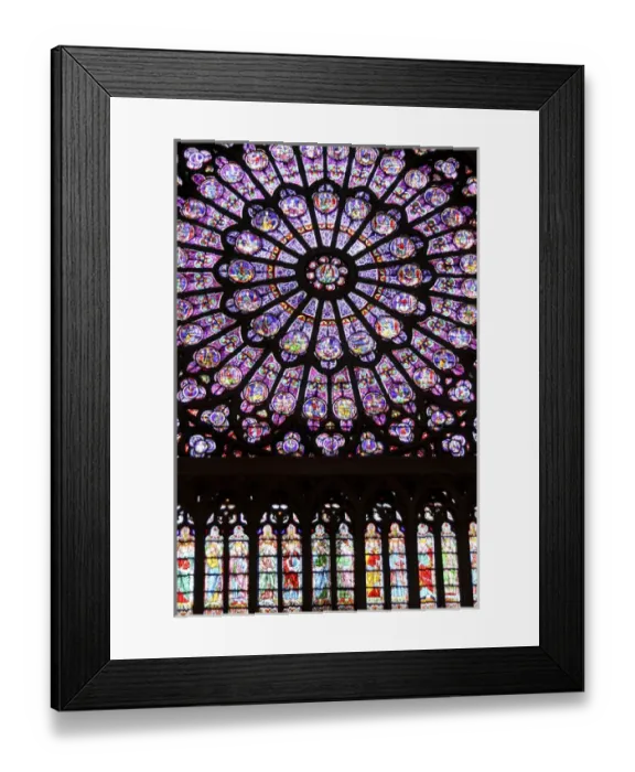 Framed Print : A rose window in Notre Dame cathedral, Paris, France Framed Print : A rose window in Notre Dame cathedral, Paris, France