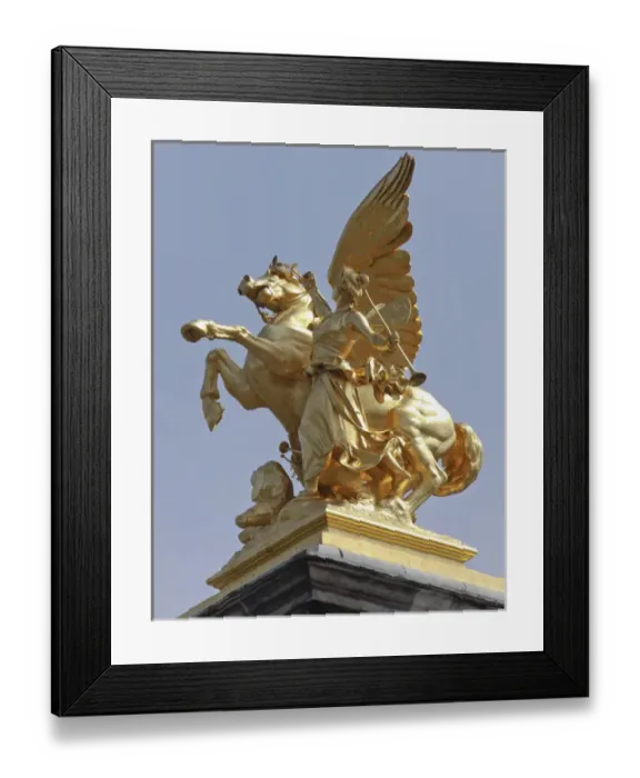 Framed Print : Pegasus statue at the Pont Alexander III bridge, Paris, France Framed Print : Pegasus statue at the Pont Alexander III bridge, Paris, France