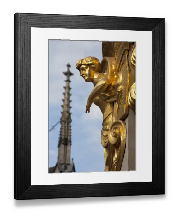 Framed Print : LEIPZIG18495-2012-BARTRUFF. CR2 - Gold- gilded statuary decorates the exterior of Framed Print : LEIPZIG18495-2012-BARTRUFF. CR2 - Gold- gilded statuary decorates the exterior of
