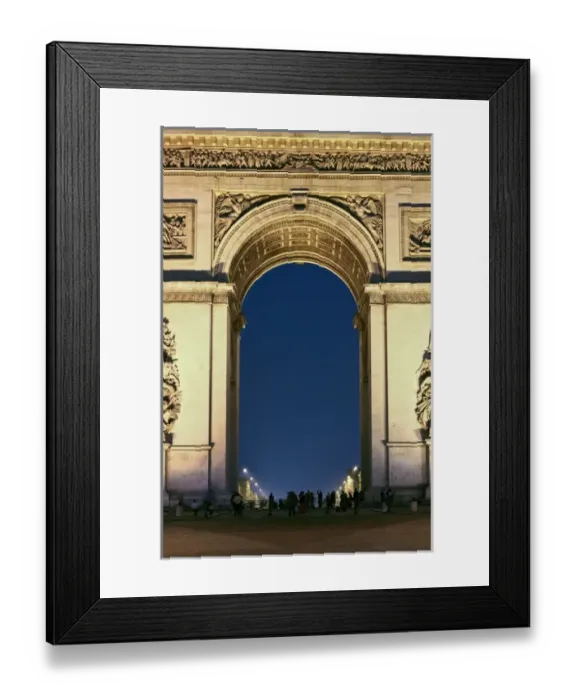 Framed Print : People standing under the Arc de Triomphe at night, Paris, France