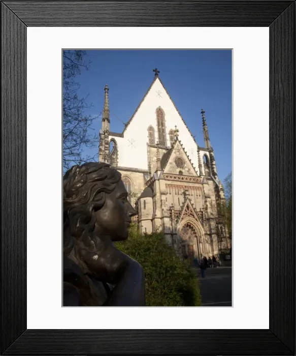 Framed Print : LEIPZIG19039-2012-BARTRUFF. CR2 - Wife of Felix Mendelsson on his monument with historic St
