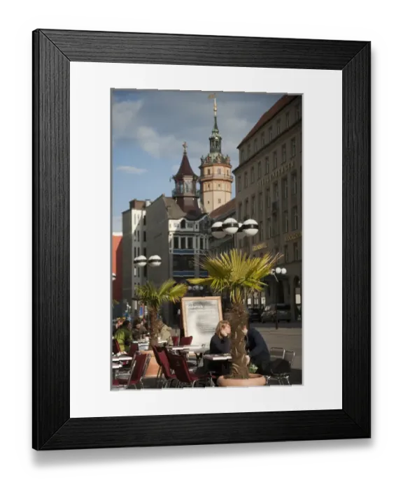 Framed Print : LEIPZIG19027-2012-BARTRUFF. CR2 - Historic towers in the heart of Leipzig, Germany