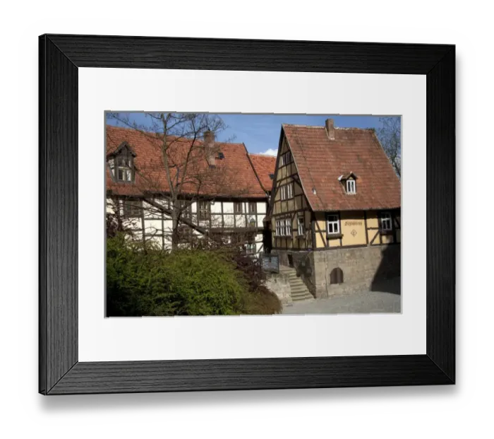 Framed Print : QUEDLINBURG18145-2012-BARTRUFF. CR2 - Half- timbered skyline buildings atop Castle Hill in 1 Framed Print : QUEDLINBURG18145-2012-BARTRUFF. CR2 - Half- timbered skyline buildings atop Castle Hill in 1