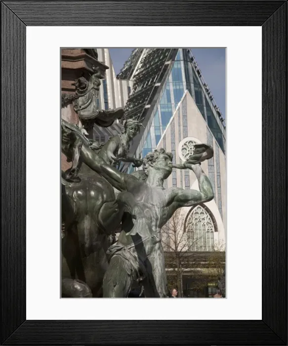 Framed Print : LEIPZIG18817-2012-BARTRUFF. CR2 - Detail of monument in center of Augustus Plaza, center of Leipzig