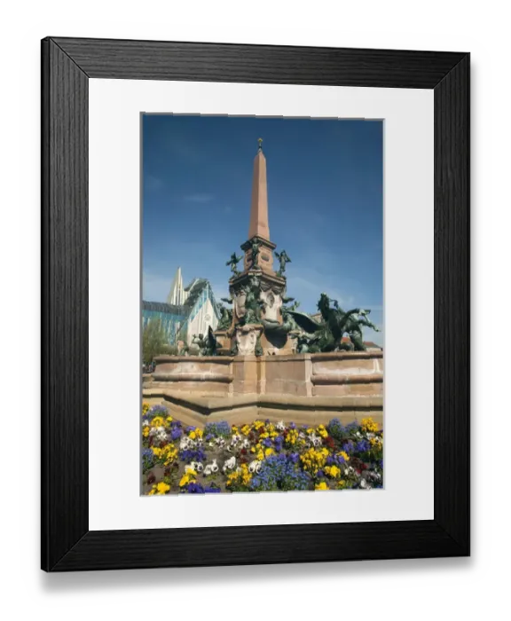 Framed Print : LEIPZIG18816-2012-BARTRUFF. CR2 - Fountain and monument in center of Augustus Plaza Framed Print : LEIPZIG18816-2012-BARTRUFF. CR2 - Fountain and monument in center of Augustus Plaza