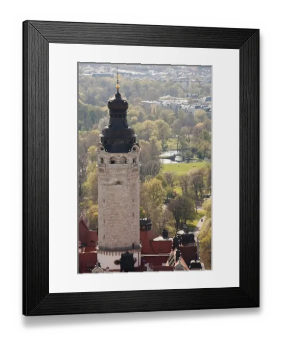 Framed Print : LEIPZIG18983-2012-BARTRUFF. CR2 - New City Hall Tower viewed from atop 30-story high Panorama Tower Framed Print : LEIPZIG18983-2012-BARTRUFF. CR2 - New City Hall Tower viewed from atop 30-story high Panorama Tower