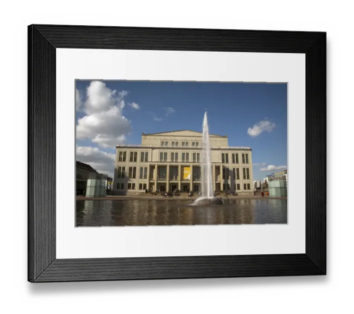 Framed Print : LEIPZIG19008-2012-BARTRUFF. CR2 - Opera House and fountain on Augustus Plaza, Leipzig Framed Print : LEIPZIG19008-2012-BARTRUFF. CR2 - Opera House and fountain on Augustus Plaza, Leipzig