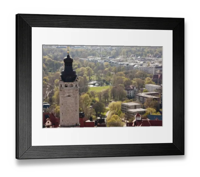 Framed Print : LEIPZIG18984-2012-BARTRUFF. CR2 - New City Hall Tower viewed from atop 30-story high Panorama Tower Framed Print : LEIPZIG18984-2012-BARTRUFF. CR2 - New City Hall Tower viewed from atop 30-story high Panorama Tower