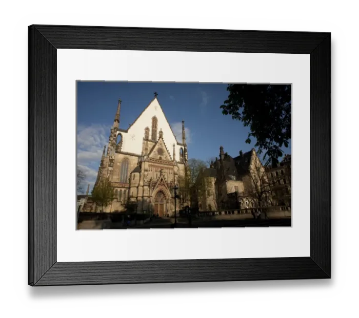 Framed Print : LEIPZIG19036-2012-BARTRUFF. CR2 - Front entrance view of historic St. Thomas Church